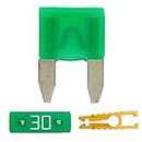 20pcs 30A Mini Blade Fuse and 1 Fuse puller ATC/ATO 32V 30Amp Fast Blow for Automotive Car Truck SUV