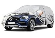 Kayme 6 Layers SUV Car Cover Custom Fit for Mercedes Benz GLC 300 350e（2016-2024 Waterproof All Weather for Automobiles, Outdoor Full Cover Rain Sun UV Protection.Silver
