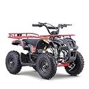 HOVER HEART Dirt Quad 500 for Kids Teenager, 36V Electric 4-Wheeler for Teens, X-Large Metal Frame, Speed Control, Suspension, Disc Brake, Charger Included (Red)