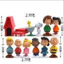 Peanuts Charlie Brown Snoopy & Friends Playset 12 Figures Cake Topper Toy Set US