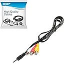 HQRP AUX 1/8" (3.5mm) Male to 3 RCA Female Cable for Pioneer CD-RM10 fits Pioneer AVIC-D3, AVIC-X3, AVH-P5900DV headunit Plus HQRP Coaster
