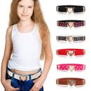 Fashion Kids Heart Belt Stretch Girls Waist Belt Elastic Belts Dresses
