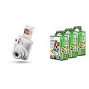 Fujifilm Instax Mini 12 Instant Camera (Clay White) Bundle with Instax Mini Film, White Multi-Pack (60 Exposures)
