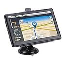 GPS Navigation for Car, 7 in Touch Screen Commercial Drivers Truck GPS World Navigation System with Europe UK 52 Maps, 8GB 256M Vehicle GPS Navigation with Voice Guidance, Speed Limit Warning