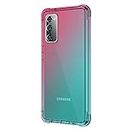 KIOMY Galaxy S20 FE Case Clear with Cute Gradient Colorful Design Shockproof Bumper Protective Cell Phone Back Cover for Samsung Galaxy S20 FE 5G Soft TPU Slim Fit Flexible Pink Skin Girls Boys Women