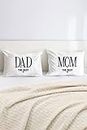 Papá & Mom - Cases de almohada - Couples Pillow Cases (juego de 2) - Printed Pillowcases - Sleeping Pillowcases - Decoración dulce - Regalo de boda - Gift Idea - 50 x 70 cm - 19,6 x 27,5 pulgadas