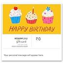 Happy Birthday Cupcakes with candles-Amazon Pay eGift Card