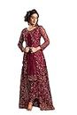 IYALAFAB® Women's Net Semi Stitched Anarkali Salwar Suit (Gown's new salwar suit_SCSF201113 Pink Free Size)