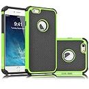 iPhone 6S Case, Tekcoo(TM) [Tmajor Series] iPhone 6 / 6S (4.7 INCH) Case Shock Absorbing Hybrid Best Impact Defender Rugged Slim Cover Shell w/Plastic Outer & Rubber Silicone Inner [Green/Black]