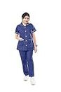 UNIFORM CRAFT Female Nurse Uniform | Hospital Staff, clinics, Home Health, Nanny Uniforms for Women made of Polyester-Cotton (XL, Royal Blue)