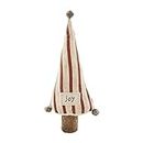 Mud Pie Christmas Check Tree Sitter, Small, Stripes, canvas Wood, 12" x 5"