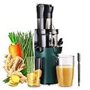 Juicer Machines-SOVIDER Up to 92% Juice Yield Compact Slow Masticating Juicer 3.1" Wide Chute Cold Press Juicer for High Nutrient Fruits Vegetables Easy Clean with Brush Pulp Measuring Cup Reverse