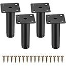 Fulushouxi 4 Pcs Furniture Legs, 4"/10cm Adjustable Furniture Support Feet, Metal Sofa Replacement Support Feet Legs for Sofa Table Chair Desk Kitchen Cupboard Cabinets Legs Feet (10CM)