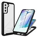 CENHUFO Samsung Galaxy S21 FE 5G Case, Shockproof Cover with Built-in Screen Protector Rugged Durable Full Body Heavy Duty Protection Bumper Clear Cell Phone Case for Samsung Galaxy S21 FE 5G/4G,Black