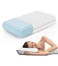 Vaverto King Size Gel Memory Foam Pillow: Ventilated, Orthopedic, Contoured Support, Cooling Design with Viscose Made from Bamboo Cover - Dorm Room Essential