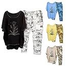 Yck-SAiWed Discounts and Promotions Coupon Codes Cute Outfits Womens Cotton Linen Two Piece Outfits Summer Casual Boho Print Beach Clothes Casual Pants Black