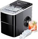 ADVWIN 12KG Ice Maker Portable Ice Maker Machine with Self-Cleaning Function, Suitable for Home Bar - Black