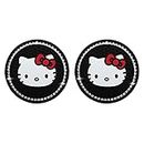 2Pcs Suit of Car Cup Holder Coasters, 2.75-Inch Car Interior Accessories, Hello Kitty Bling Cup Holder Insert Durable Non Slip Silicone Mat for All Vehicles,Black