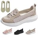 Orthopedic Women’S Breathable Slip On Arch Support Non-Slip Shoes,Womens Orthopedic Slip On Shoes Comfort Loafers Flats (40,Khaki)