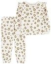 Carter's Girls 2-Piece Outfit Top and Pant Clothing Set (Ivory/Tan Leopard, 4T)