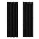 Deconovo Blackout Curtains Super Soft Bedroom Curtains Thermal Insulated Energy Saving Curtains for Kids Black 46x63 Inch 2 Panels