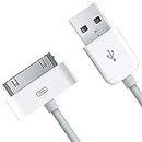 SPYKARTUSB Sync Data Charging Charger Cable (1. 5 m) Cord for iPhone 4/4S, iPod (White)