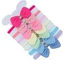 6 PCS aby Girls Headbands Hair Bows Nylon Linen Hairbands Handmade Hair Accessories for Newborn Infant Toddlers Little Girl and Kids
