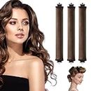 MAYCREATE® Heatless Hair Curler, Flexible Curling Rod with Hook, Satin Rollers for All Hair Types, No Heat Curls to Sleep for Curl Rods, Heatless Curls for Blowout Hair, Brown