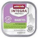 animonda Integra Protect Diabetes Katze, Diät Katzenfutter, Nassfutter bei Diabetes mellitus, mit Putenherzen, 16 x 100 g