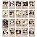 Thepaper9store One Piece Wanted posters|Set of 20 one piece Bounty posters for wall|Self Adhesive|8.3�12 Inches|Anime Posters For Room|(Post Wano Bounties)