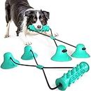 XMxx doble ventosa cordón perro juguete molar mordedura resistente palo perro juguete mascotas suministros - azul