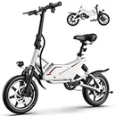 Gyrocopters Frost Electric Bike for Adults & Teens | UL2849 Safe Folding Ebike 350W Brushless Motor | 14inch Tire Compact Bike | Speed upto 25kmph/15.5mph 36V Battery Long Range PAS up to 60km/37miles