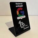 Review Us Stand Display, Premium NFC Sign Review Plate, Get Easy Reviews and Boost Your Review Ranking, Easy Set-up with Free App, Acrylic, Black