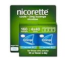 Nicorette Cools 2mg Lozenge, 160 Lozenges (4 x 40 Packs), Effective and Discreet Quit Smoking Aid for Cigarettes, Nicotine Lozenges with Dual-Layer Icy Mint Flavour Release