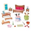 Li’l Woodzeez Lil Woodzeez – Dollhouse Furniture Toy Kitchen Playset – Animal Figurines – Kids 3 Years + – Master Bedroom & Dining Set-Deluxe, Multicolor, M (Branford WZ6824Z)
