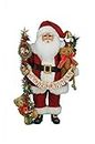 Karen Didion Originals Lighted Musical Christmas Santa Figurine, 20 Inches - Handmade Christmas Holiday Home Decorations and Collectibles