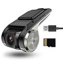 Hikity USB DVR On-Dash Camera - Loop Recording Dash Camera for Cars with 32GB SD Card 24H Parking Mode Driving Recorder LDWS FCWS Dash Cam for Android Radio Stereo GPS DVD…
