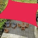 MetDeals Outdoor Waterproof Sun Shade Sail Canopy Rectangle Shape Complete UV & Rain Protection for Car Parking,Patio and Garden,Backyard Lawn with SS Triangle & Rope (Red 9.5 X 13 Feet)