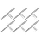 sourcing map 6Pcs 7x5 Inch Propeller RC Propellers 2-Vane Blades Props Gray with Adapter Rings for RC Airplane Aircraft Prop Replacement
