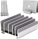 Multiple Laptop Stand, Geecol Desktop Stand Holder Up to 5 Devices with Adjustable Dock (Up to 6.7 inch), Fits All MacBook/Surface/Samsung/HP/Dell/Chrome Book Silver