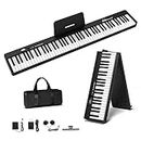 Cossain 88 Key Digital Piano, Folding Piano Keyboard [Full Size/Semi-Weighted/Tough Sensitive] Portable Piano with Piano Bag, [Bluetooth & MIDI] Electric Piano Keyboard for Beginners, Teens, Adult