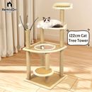 RemixOri 122cm Cat Tree Cat Tower Natural Sisal Scratching Post Activity Centre