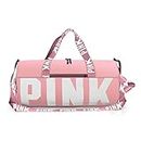Muzrunq Travel Duffle Bag Sport Gym Bag with Handle Travel Weekend Bag with Wet Pocket Overnight Bag for Men Women Swimming Business Trips - Pink