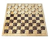 Engelhart - 150235-150236- Juego de ajedrez/Juego de Damas Madera de Abedul - 30 x 30 cm - Tablero de Juego de Madera Maciza - Juego Completo con Piezas - a Partir de 6 años (Damas)