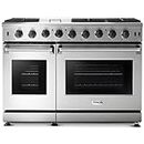 THOR Kitchen Freestanding 48-Inch Gas Range with Double Oven in Stainless Steel - Model LRG4807U