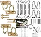 DIY Crafts 100X, 1X Kit, 100x1, 100 Pieces Shade Sail Hardware Kit 6" inch for Triangle Rectangle Sun Shade Sail Installation, 304 Grade Stainless for Garden Outdoors, 1x Kit C (100X, 1X Kit, 100x1)