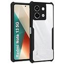 TheGiftKart Shockproof Crystal Clear Back Cover Case for Mi Redmi Note 13 5G | 360 Degree Protection | Protective Design | Transparent Back Cover Case for Redmi Note 13 5G (PC & TPU, Black Bumper)