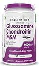 HealthyHey Nutrition Glucosamine Chondroitin and MSM for Cartilage; Joint and Bone, 90 Capsules