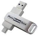 Photo Backup Stick Omega | Picture Back Up for iPhone Android Computer 128GB
