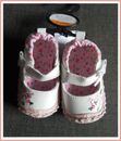 Baby Mädchen 3-6 m weiße weiche Sohle Schuhe Mokassin Stil hübsches Blumenmuster NEU